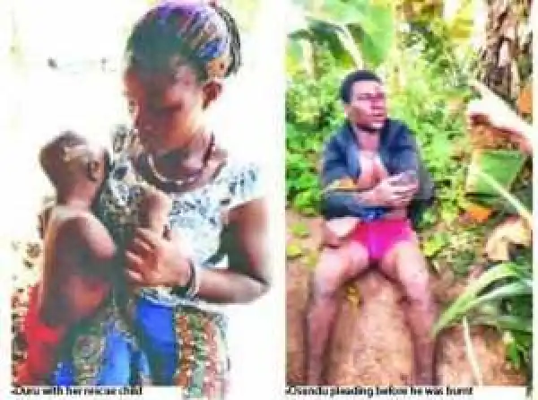Child kidnapper burnt alive in Imo(Photo)